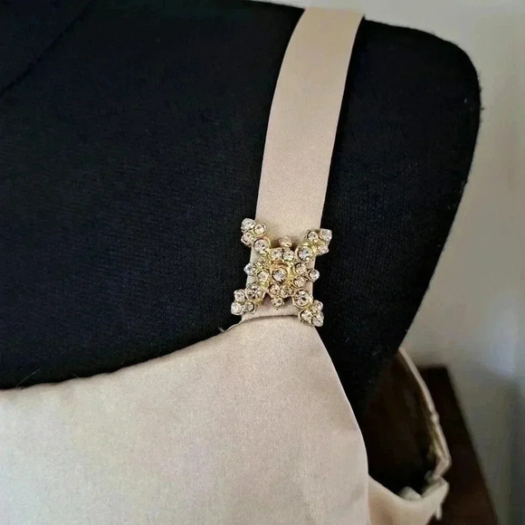 Scott McClintock Gold Sheath Dress Square Neck Wedding - Picture 8 of 15